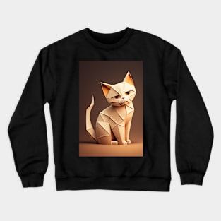 Cute Cat Portrait Paper Art Style Crewneck Sweatshirt